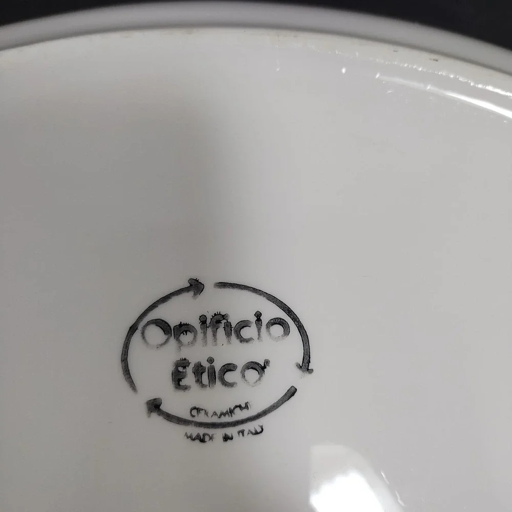 Opificio Etico Oval Ceramic Serving Platter 12.5 X‎ 8 In White Made In Italy
